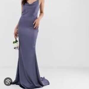 Missguided mauve pink cowl neck satin maxi dress size 6